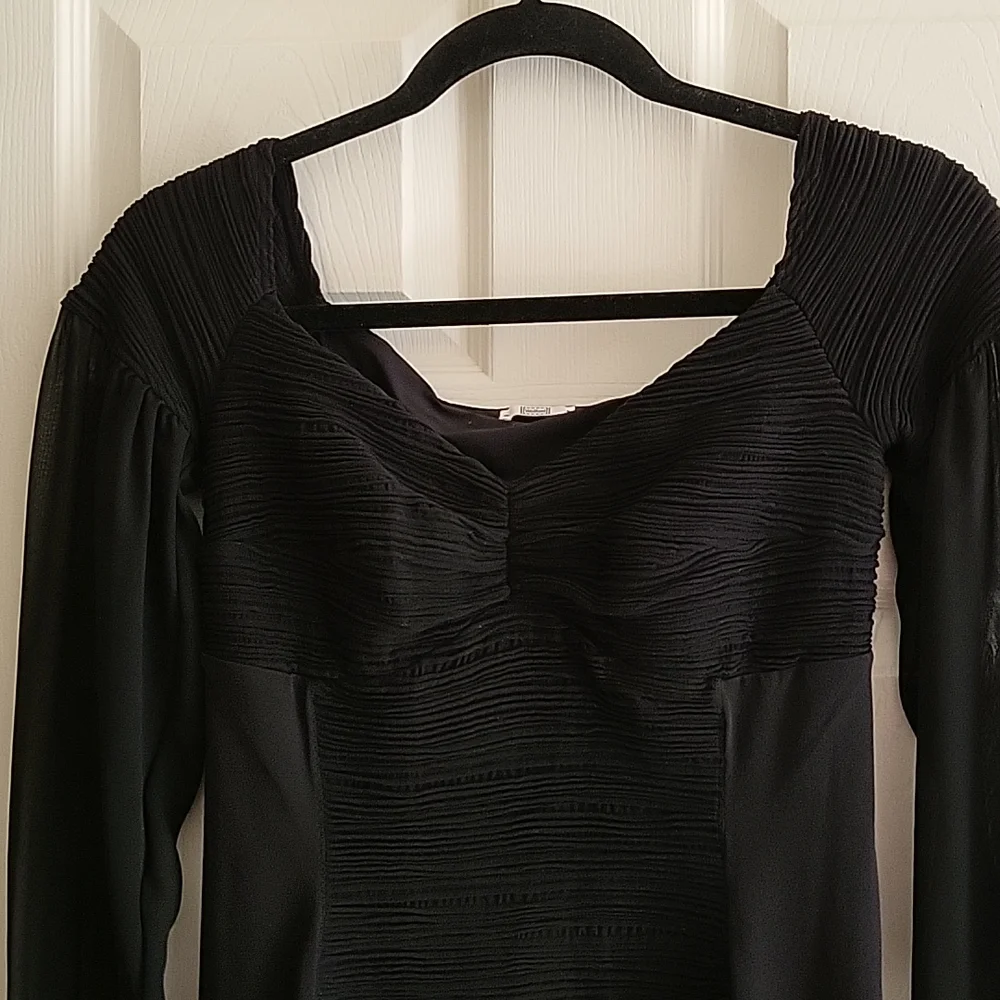 Wolford women's spandex black dress, with see thru sleeves, size S. Black - Picture 2 of 15